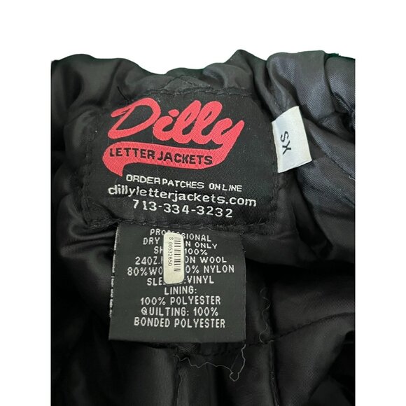 Dilly Letter Jacket Women's Varsity Jacket Green Size XS Quilted Pharr Stahhp - Picture 2 of 12